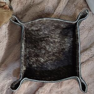 Real Leather & Cowhide Small Vanity Tray!!
